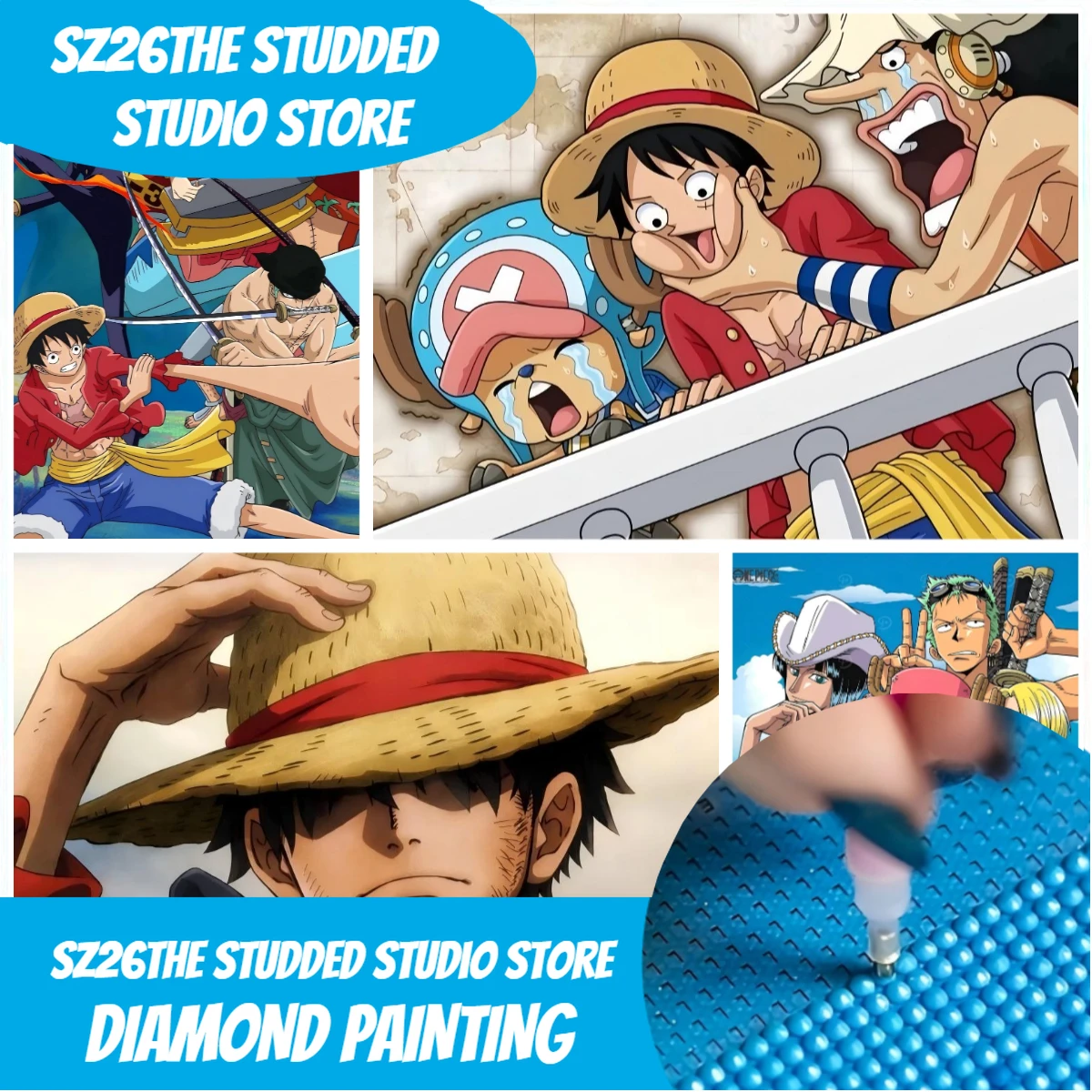 Sz26The Studded Anime One Piec - 5D Diamond Painting Kit Full Drill recension och pris
