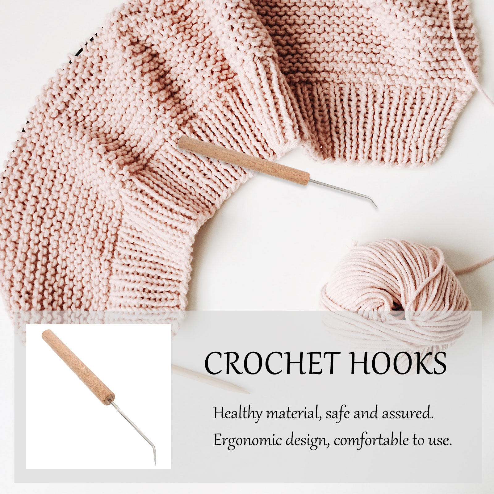 1Pcs Crochet Hooks Wooden Knit - Wooden Crochet Hooks Ergonomic Handle recension och pris