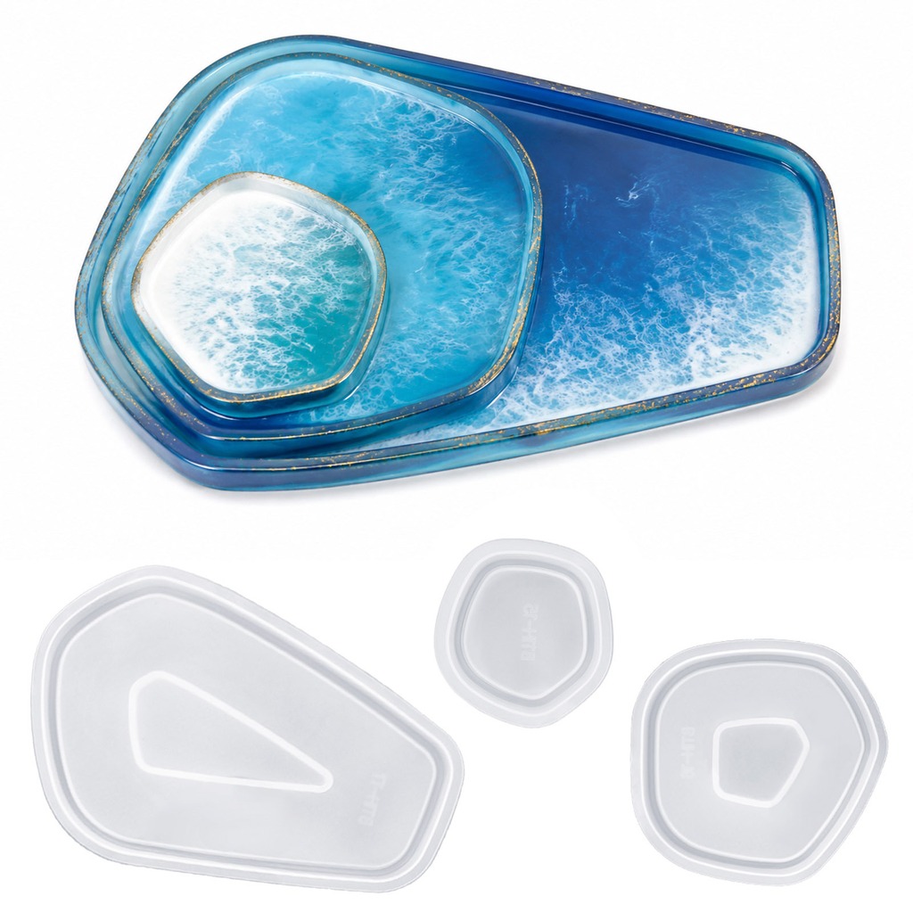 3Pcs Irregular Tray Silicone R - Silicone Epoxy Resin Molds Set recension och pris