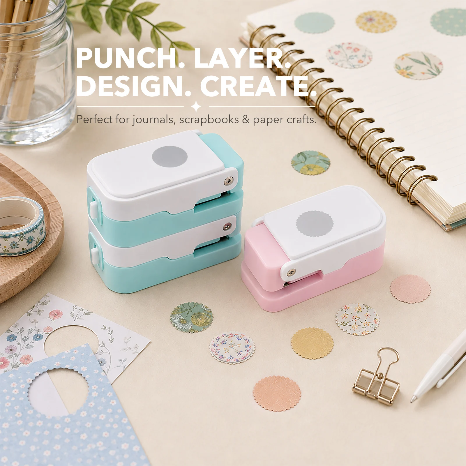 Layering Postage Stamp Circle  - Scrapbooking recension och pris